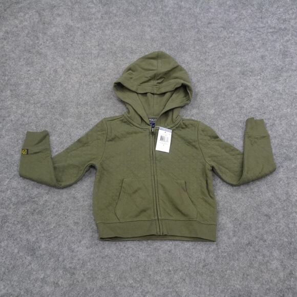 Polo Ralph Lauren Jacket Girls 6 Full Zip Hoodie Quilted Island Green Hooded A